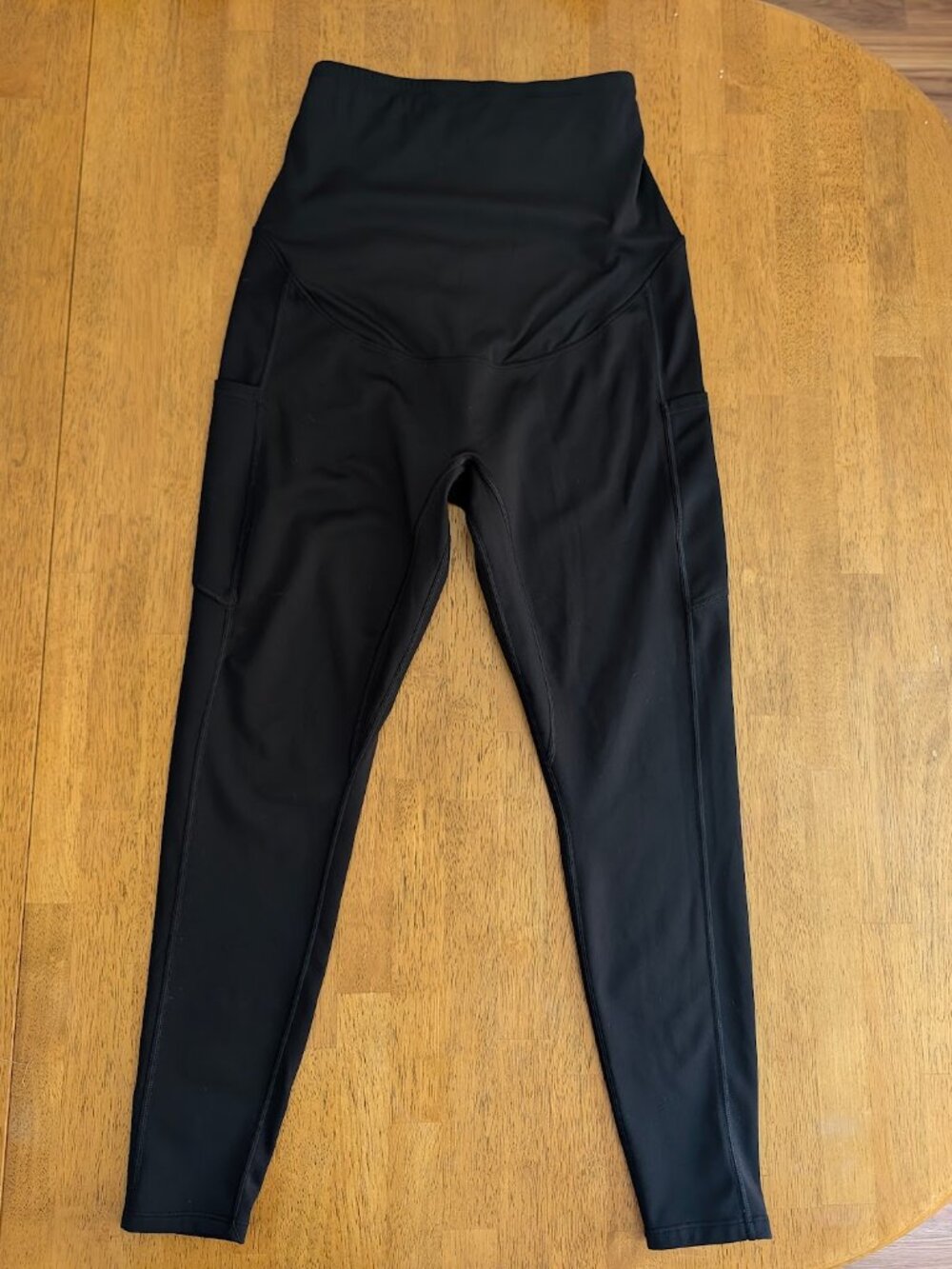 POSHDIVAH Maternity Fleece Lined Leggings Large